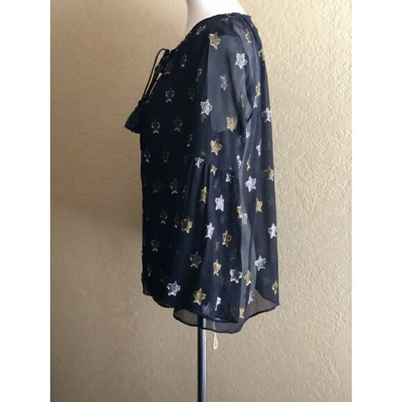 Rebecca Minkoff Womens Black Chiffon Top Size S - Picture 6 of 12